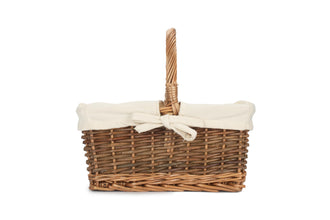 Size 1 Rectangular Unpeeled Willow Shopper With White Lining