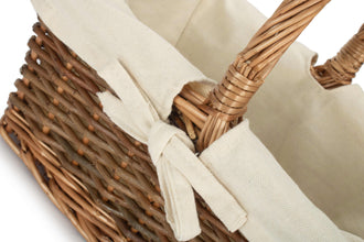 Size 1 Rectangular Unpeeled Willow Shopper With White Lining