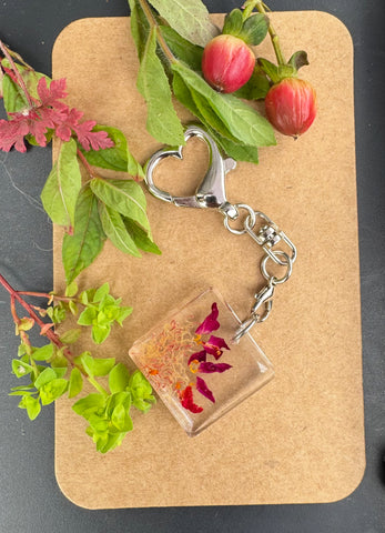 Square Sun Confetti Keyring