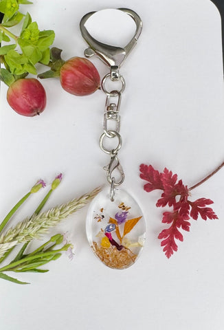 Bright Oval Confetti Keyring